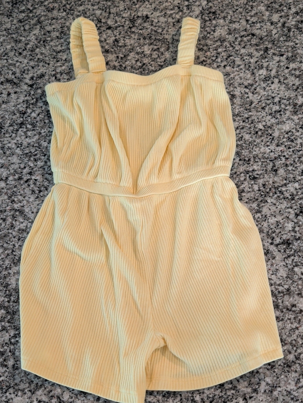 Old Navy Pale Yellow Ribbed Girls' Romper